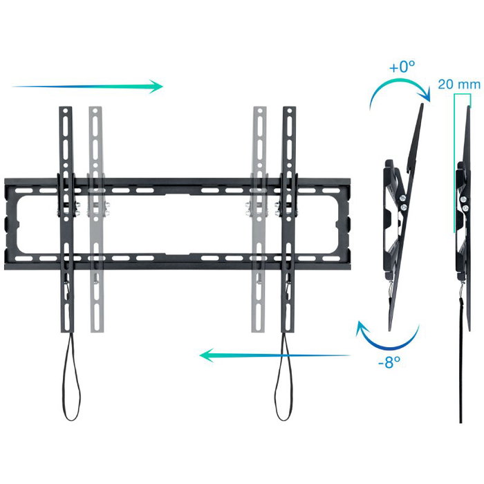SOPORTE PARED-TV 37"-80" INCLINABLE LP1081T-B TOOQ